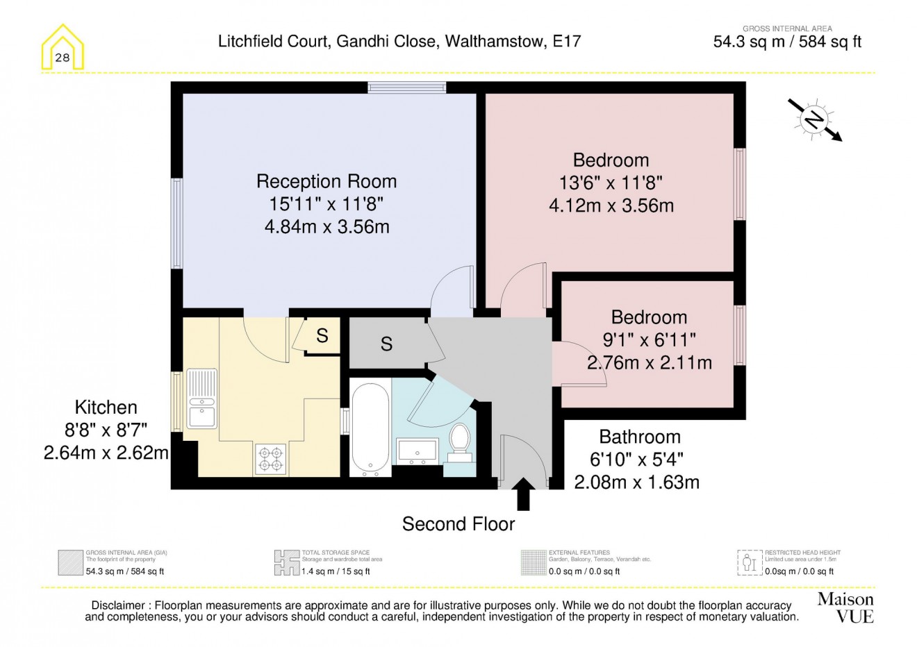 Floorplan for Litchfield Court, E17