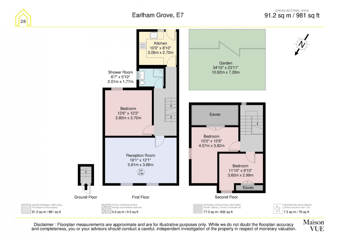 Floorplan for Earlham Grove, E7