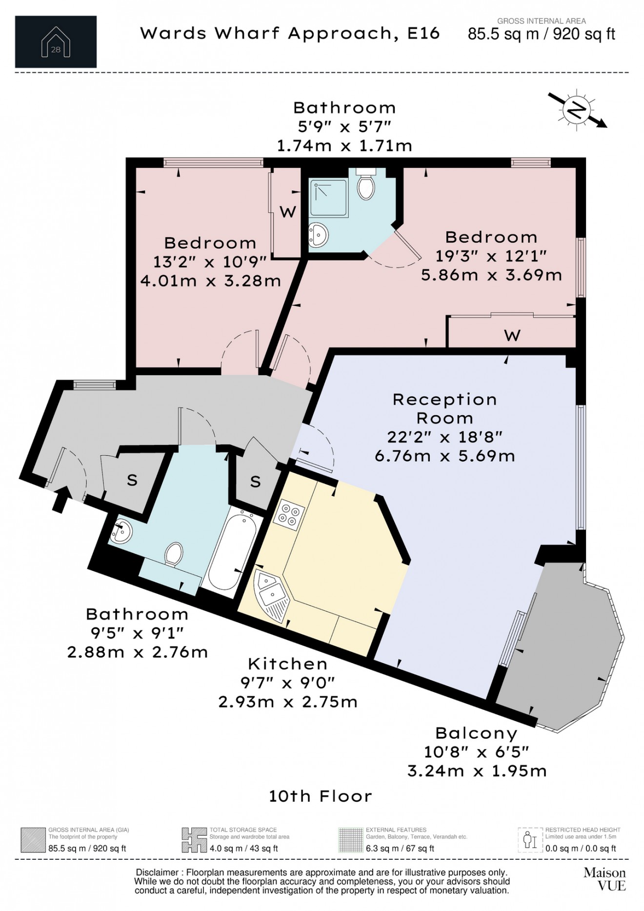 Floorplan for Wards Wharf Approach, E16