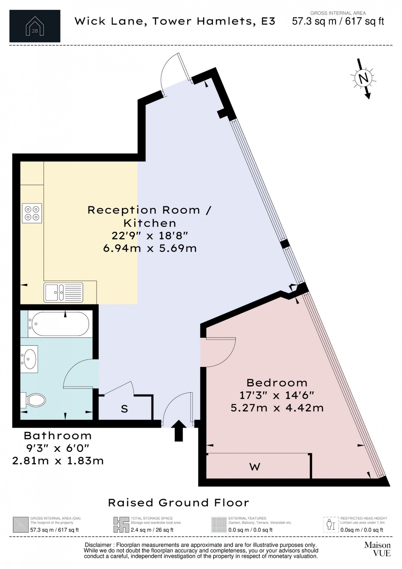 Floorplan for Wick Lane, E3