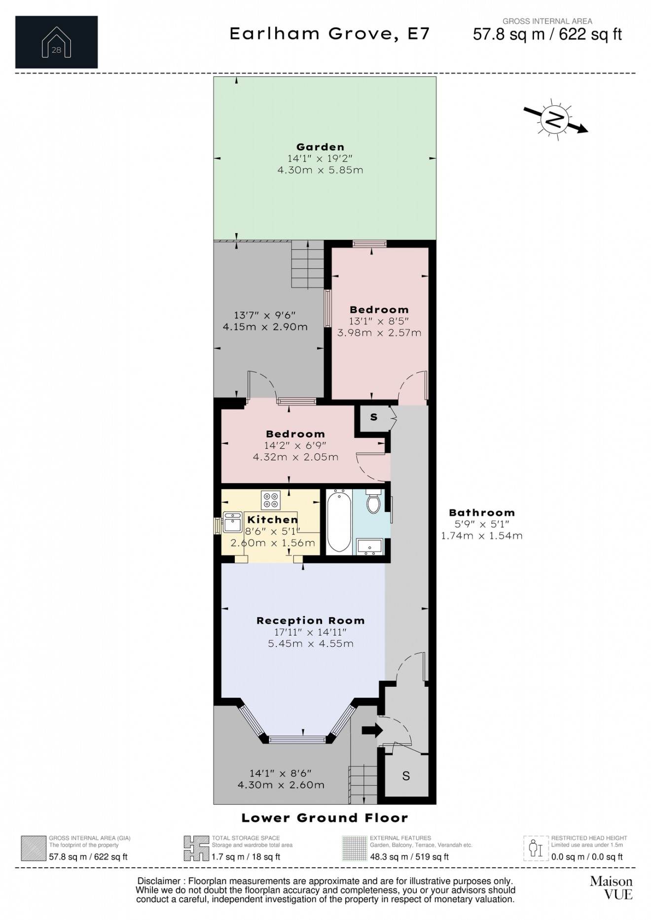 Floorplan for Earlham Grove, E7