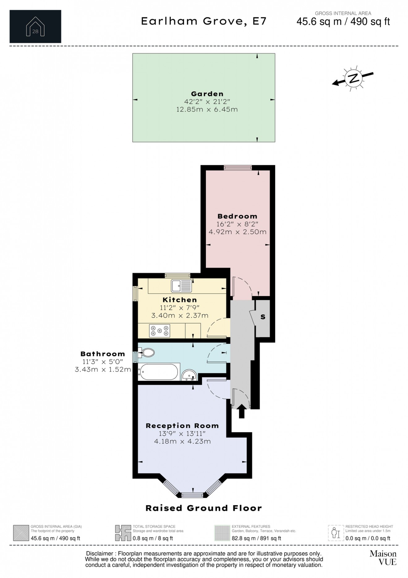 Floorplan for Earlham Grove, E7