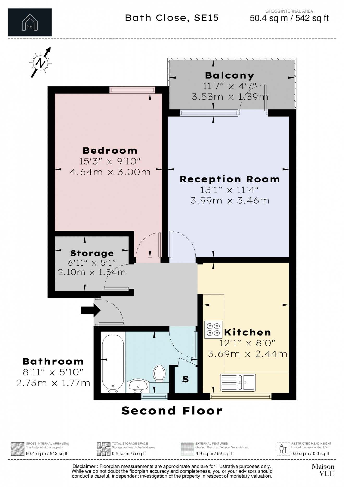 Floorplan for Bath Close, SE15