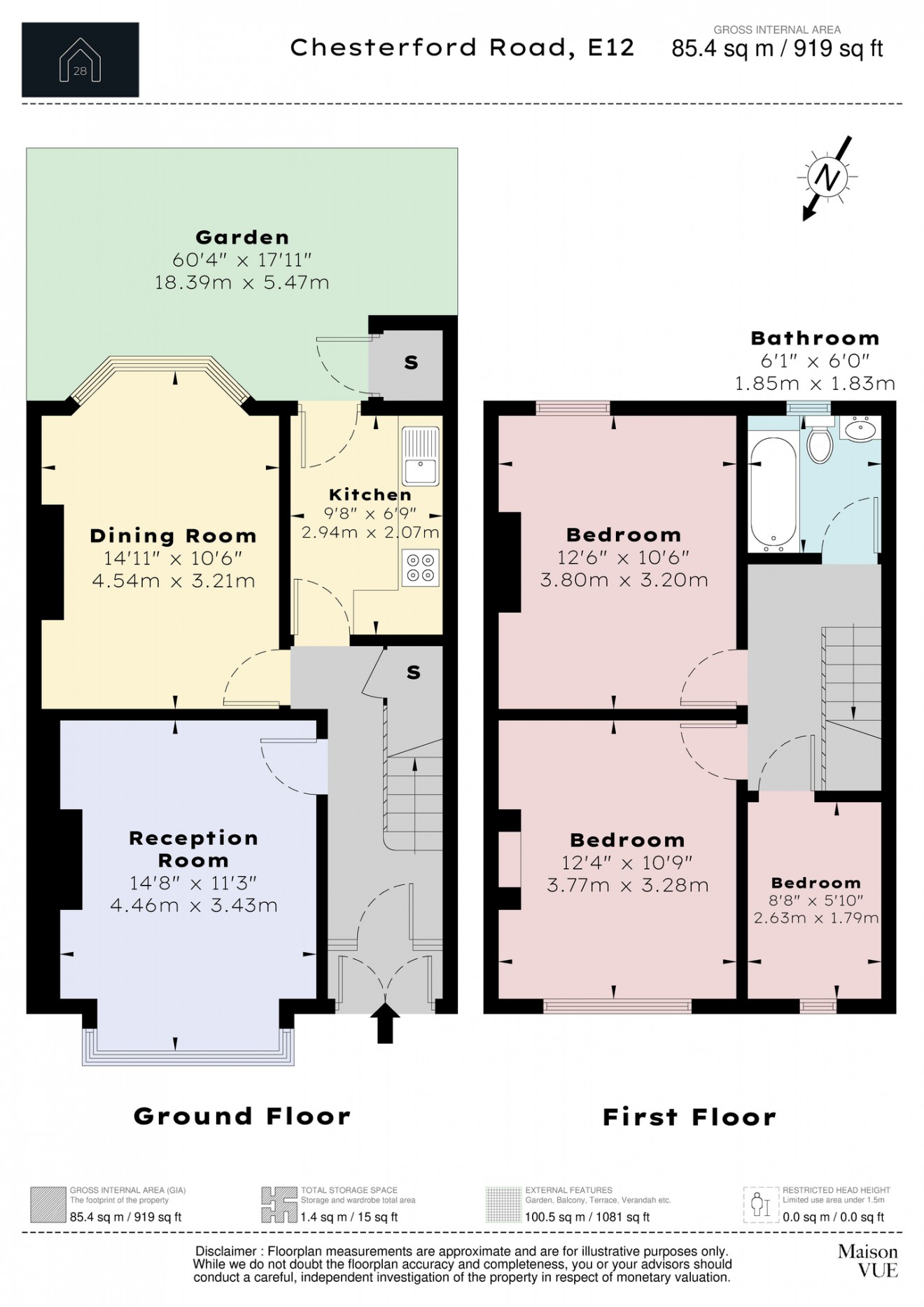 Floorplan for Chesterford Road, E12