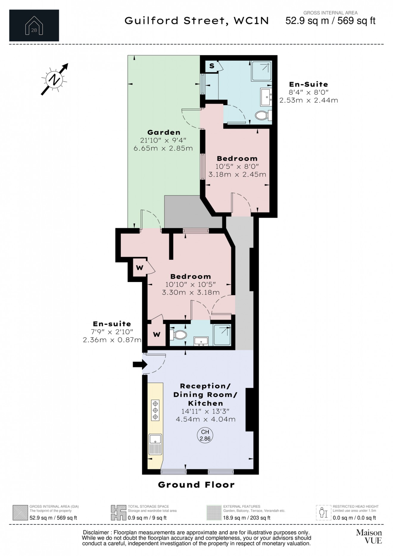 Floorplan for Guilford Street, WC1N