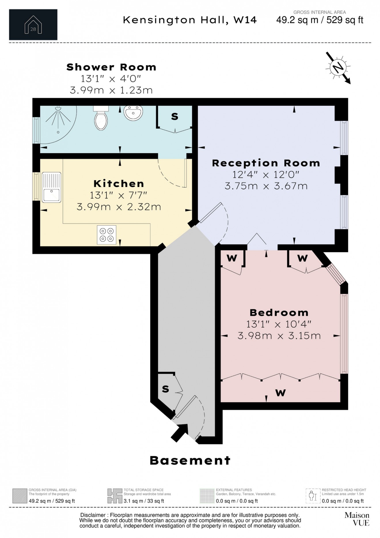 Floorplan for Beaumont Avenue, W14