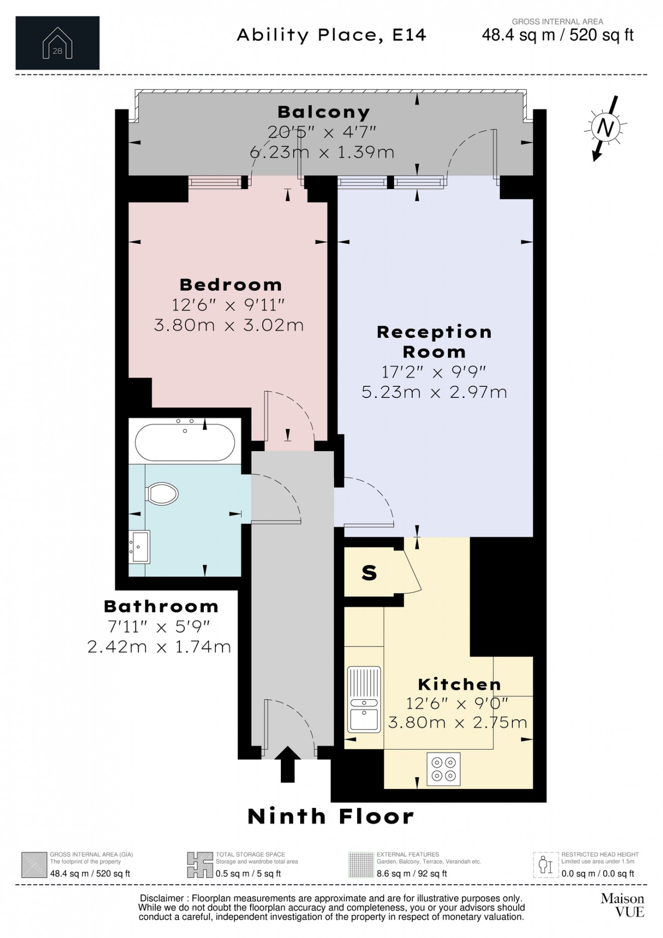 Floorplan for Millharbour, E14