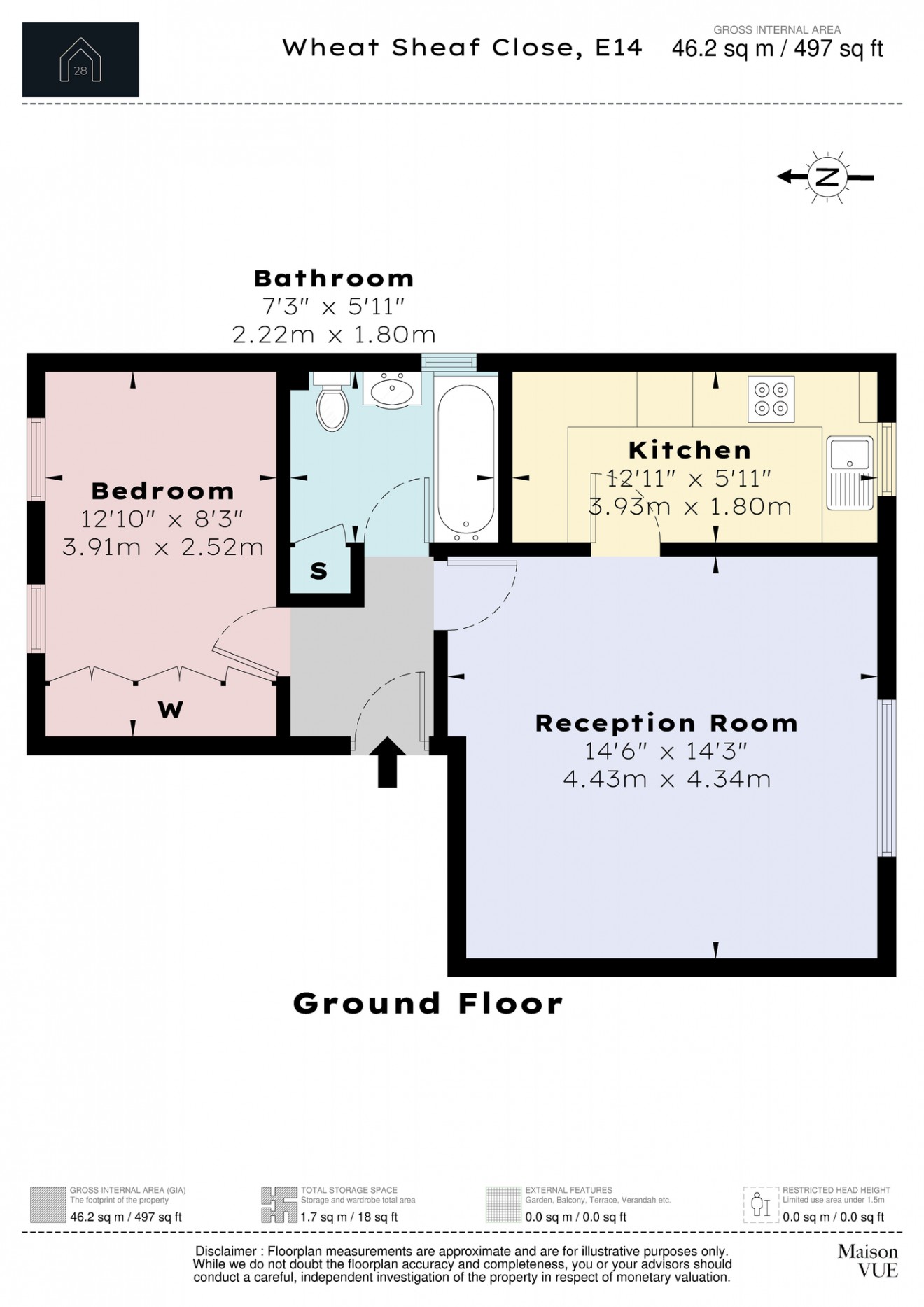 Floorplan for Wheat Sheaf Close, E14