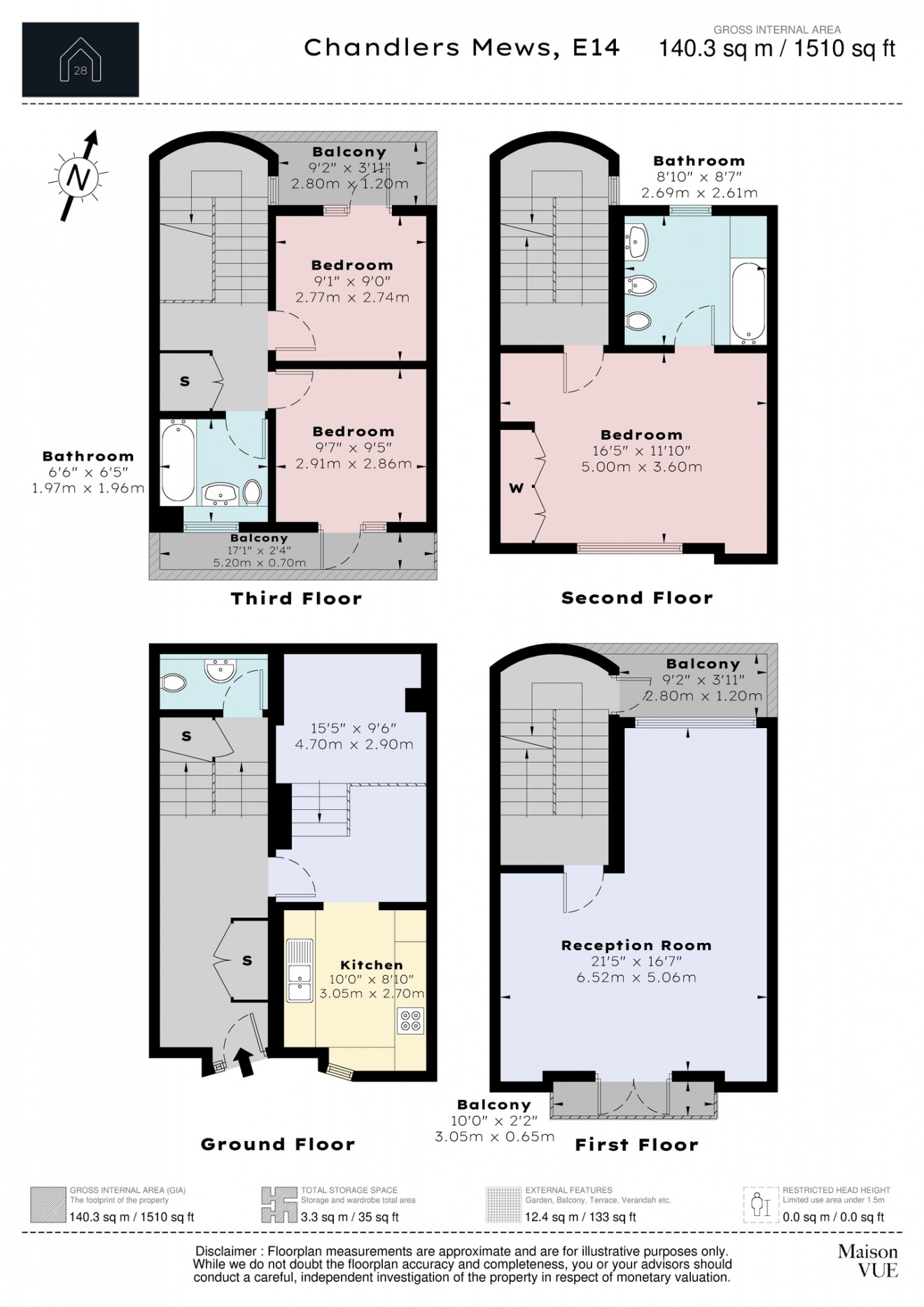 Floorplan for Chandlers Mews, E14
