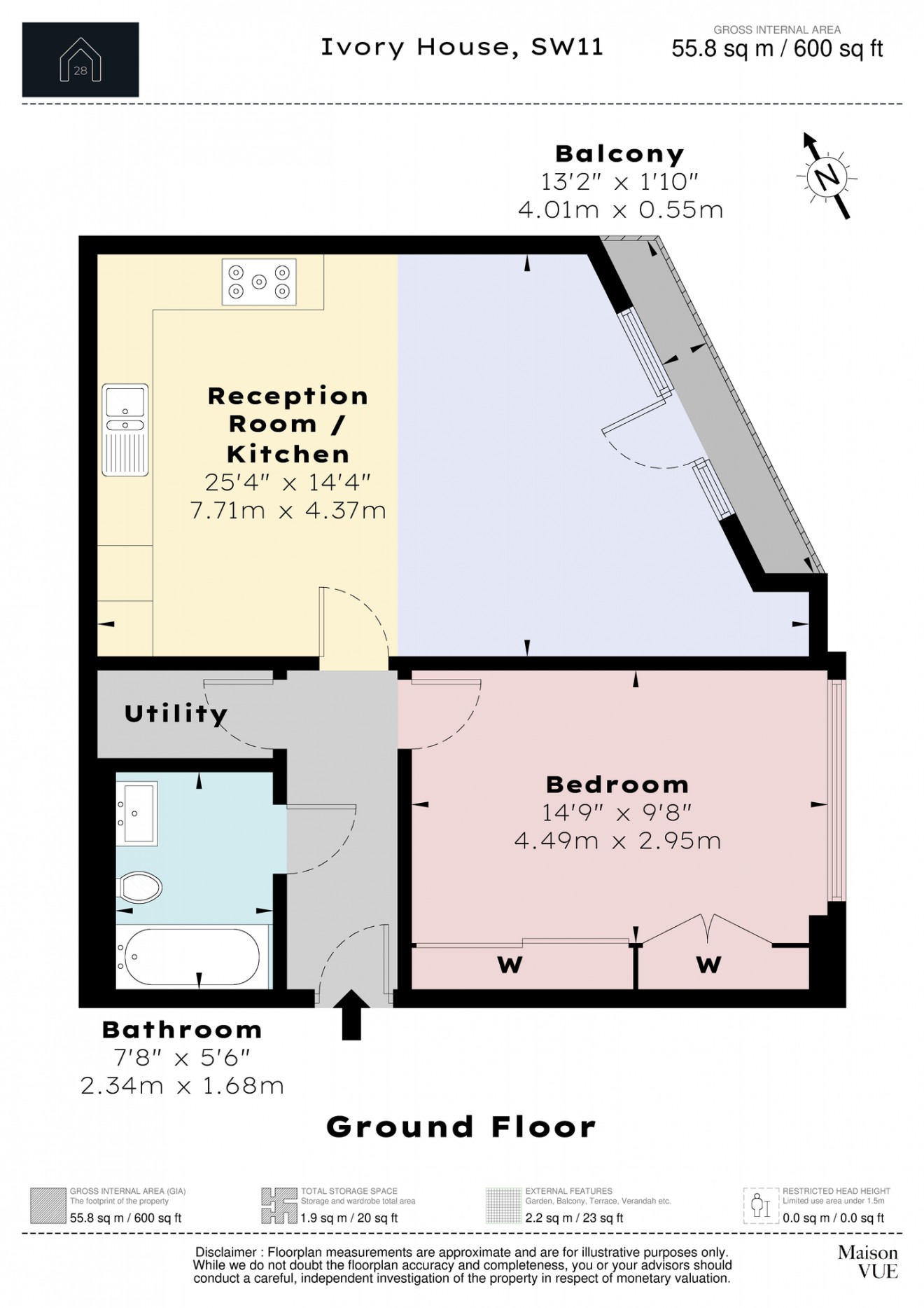Floorplan for Clove Hitch Quay, SW11
