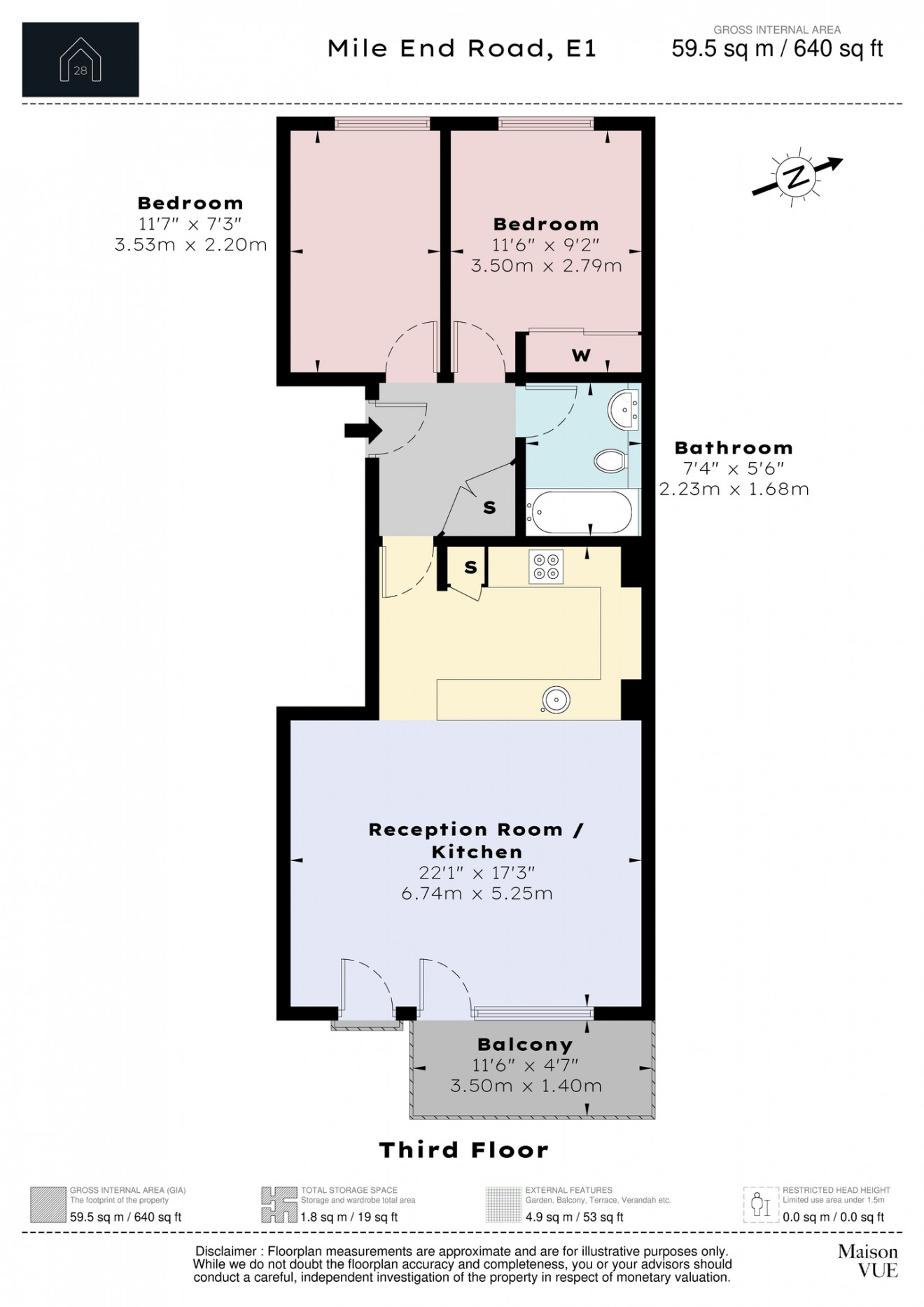 Floorplan for Mile End Road, E1